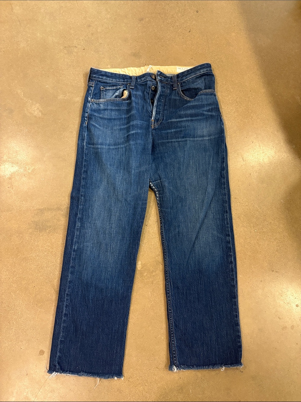 rag & bone Women's Straight-Leg Dark Blue Jeans